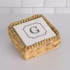 Monogram G Beaded Napkin Holder Set