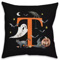 Monogram T Halloween Indoor/Outdoor Pillow