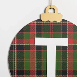 Monogram T Plaid Ornament Wall Plaque