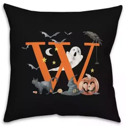 Monogram W Halloween Indoor/Outdoor Pillow