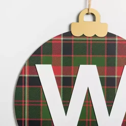 Monogram W Plaid Ornament Wall Plaque