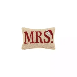 Mrs. Santa Hat Wool Lumbar Pillow