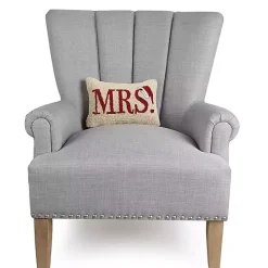 Mrs. Santa Hat Wool Lumbar Pillow