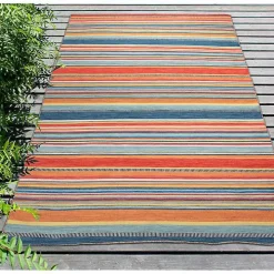 Multi Dhurri Stripe Indoor/Outdoor Area Rug, 5x7