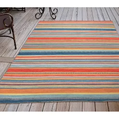 Multi Dhurri Stripe Indoor/Outdoor Area Rug, 5x7