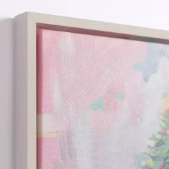 Multicolor Abstract Tree Framed Canvas Art Print