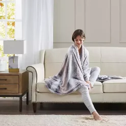 Multicolor Faux Fur Oversized Throw Blanket