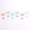Multicolor Floral Coupe Glasses, Set of 6