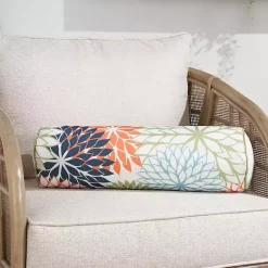 Multicolor Floral Outdoor Bolster Pillow