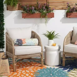 Multicolor Floral Outdoor Bolster Pillow