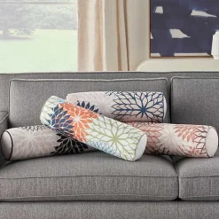 Multicolor Floral Outdoor Bolster Pillow