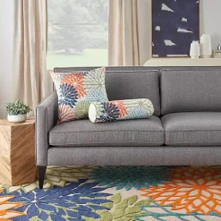 Multicolor Floral Outdoor Bolster Pillow