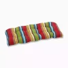 Multicolor Striped Outdoor Bench Cushion