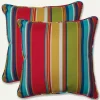 Multicolor Striped Outdoor Pillows, Set of 2