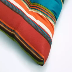 Multicolor Striped Outdoor Loveseat Cushion