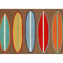 Multicolor Surfboard Outdoor Accent Rug, 30x20