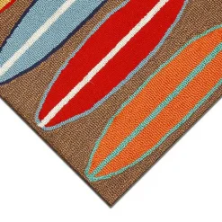 Multicolor Surfboard Outdoor Accent Rug, 30x20