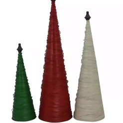 Multicolor Swirled Iron Christmas Trees, Set of 3