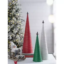 Multicolor Swirled Iron Christmas Trees, Set of 3