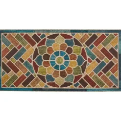 Multicolor Woodblock Garden Doormat