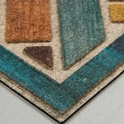 Multicolor Woodblock Garden Doormat