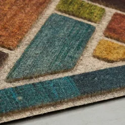 Multicolor Woodblock Garden Doormat