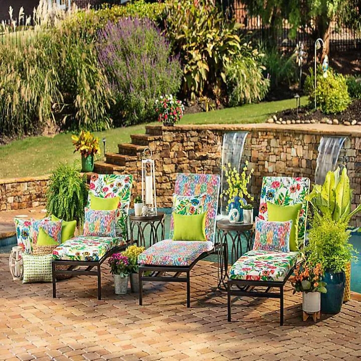 Multicolor Zinnia Outdoor Pillows, Set of 2