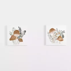 Mushroom Canvas Art Prints, Set of 2