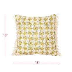 Mustard Boho Floral Indoor/Outdoor Pillow