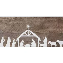 Nativity Silhouette Wood Wall Plaque