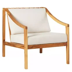 Natural Acacia Wood Outdoor Club Chair