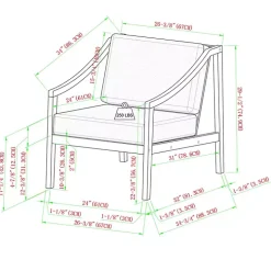 Natural Acacia Wood Outdoor Club Chair