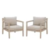 Natural Acacia Wood 2-pc. Outdoor Accent Chair Set