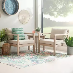 Natural Acacia Wood 2-pc. Outdoor Accent Chair Set