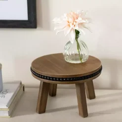 Natural and Black Beaded Wood Riser