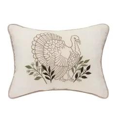 Natural Botanical Turkey Lumbar Pillow