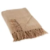 Natural Chenille Fringe Throw
