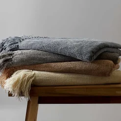 Natural Chenille Fringe Throw