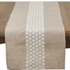 Natural Daisy Lace Linen Table Runner