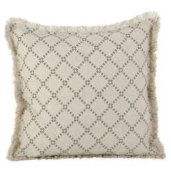 Natural Diamond Pillow with Fringed Edges