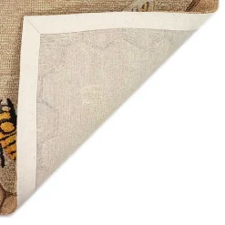 Natural Honeycomb & Bees Outdoor Accent Rug