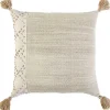 Natural Kantha Stitch Recycled Throw Pillow
