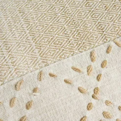 Natural Kantha Stitch Recycled Throw Pillow