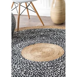 Natural Lesha Round Rug, 6 ft.