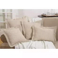 Natural Linen Down Hemstitched Pillow, 18 in.