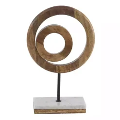 Natural Mango Wood Rings Sculpture