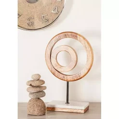 Natural Mango Wood Rings Sculpture