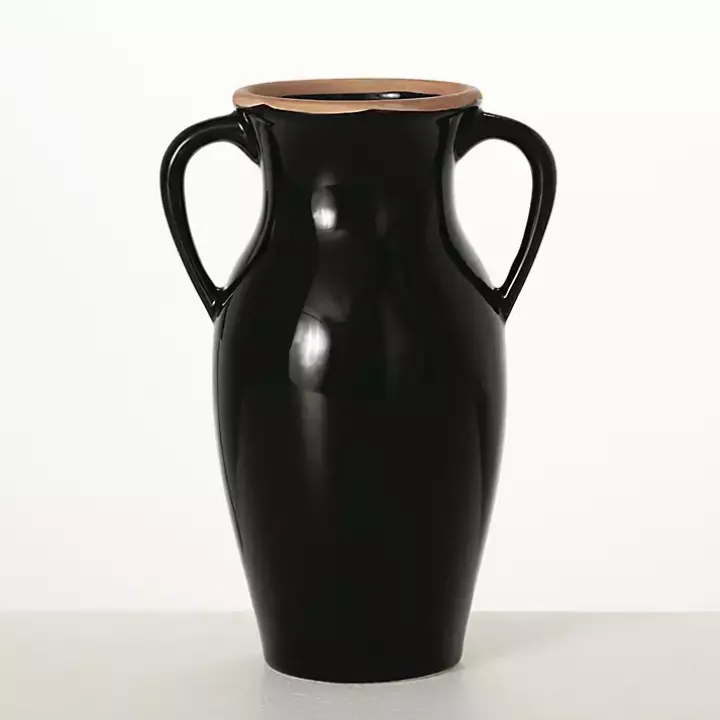 Natural Rimmed Onyx Urn Vase