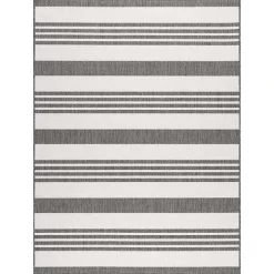 Natural Robin Stripe Outdoor Rug, 5x7