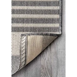 Natural Robin Stripe Outdoor Rug, 5x7